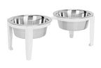 Vision Double Diner - Outdoor / Indoor Modern Angle Iron, Elevated Dog Bowls (5", 7", 10" Tall)