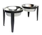 Vision Double Diner - Outdoor / Indoor Modern Angle Iron, Elevated Dog Bowls (5", 7", 10" Tall)