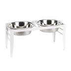 Chariot Double Diner - Architectural Angle Iron Steel Elevated Dog Bowl Stand (5" / 7" / 10" Tall)