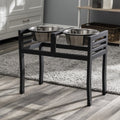 Moretti Double Diner 18" XL - Large Breed, Modern Architectural Elevated Dog Bowls w/ Metal Stand / Stainless Steel (18" Tall)