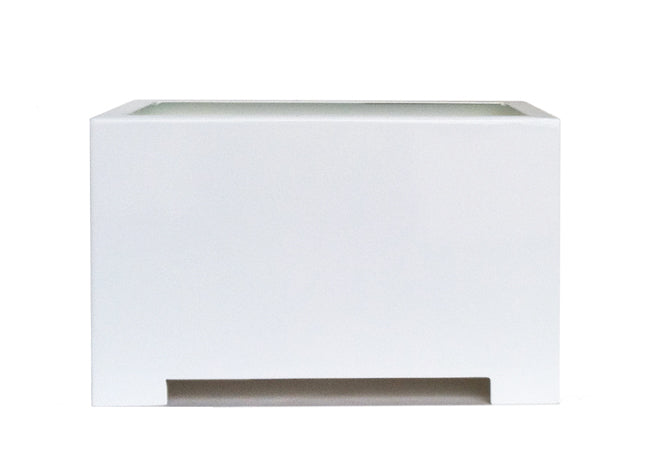 Alora Fiberglass Rectangle Planter - Long Block, Gloss White - Indoor / Outdoor (13"/ 19" / 24")