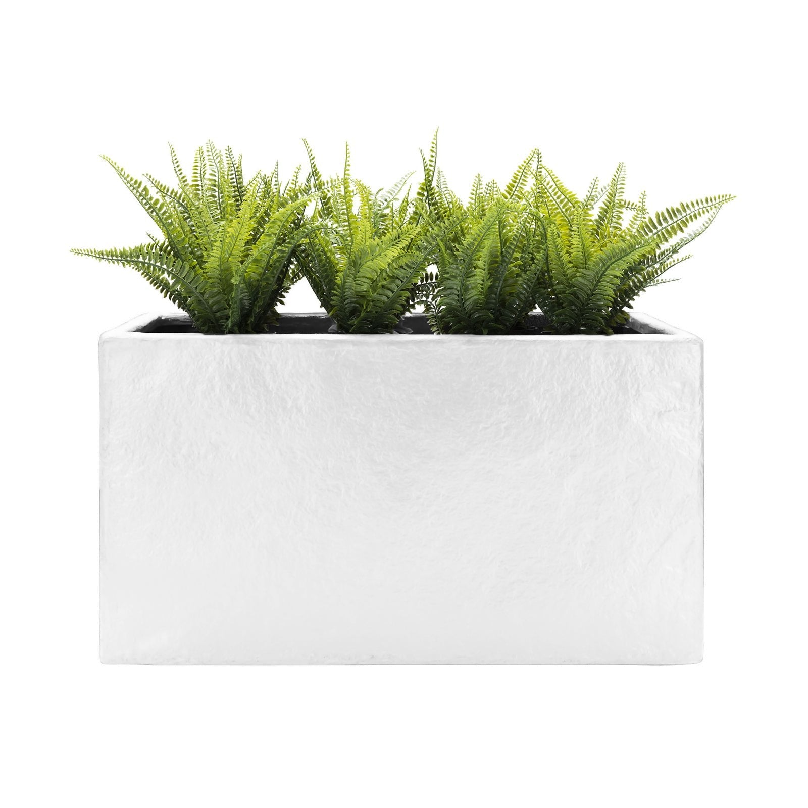 Thomas Faux Concrete Long Block Planter - Steel Reinforced Architectural Fiberglass w/ Drainage (30" L x 16" W x 16" Tall)