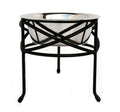 Mesh Single Diner - Contemporary Wrought Iron Stand w/ Elevated Dog Bowl Food, Water (5" / 7" / 10" Tall)