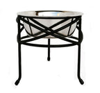 Mesh Single Diner - Contemporary Wrought Iron Stand w/ Elevated Dog Bowl Food, Water (5" / 7" / 10" Tall)