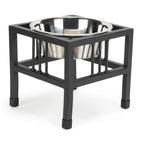 Baron Single Diner - Modern Mission Wrought Iron Stand w/ Single Elevated Dog Bowl (5.5" / 8" / 10"/ 18" Tall)
