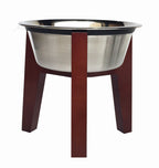 Henry Single Diner - Mid Century Modern Maple Hardwood Stand, Elevated Dog Bowl Food, Water (6" / 10" / 15" Tall)