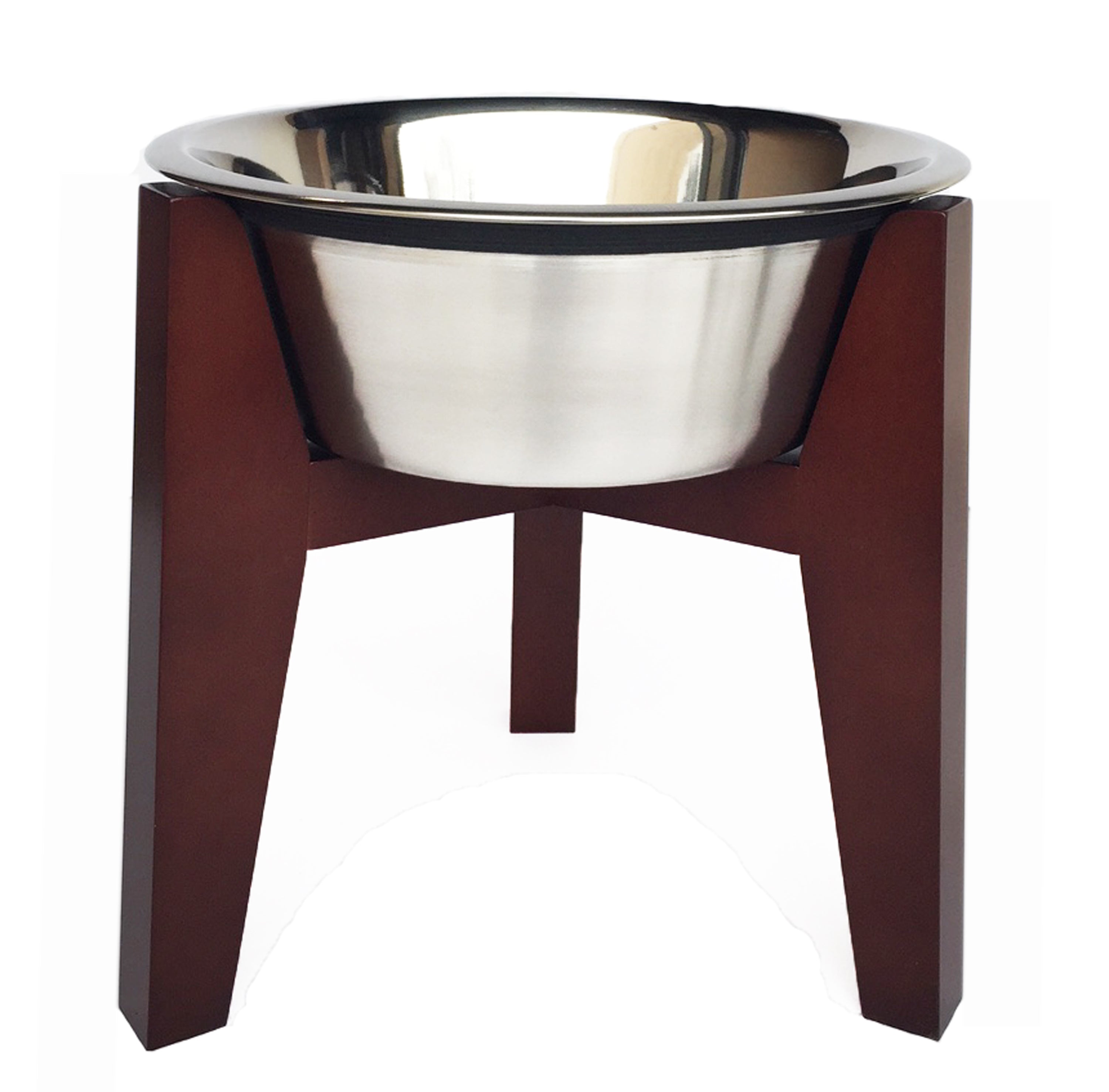 Henry Single Diner - Mid Century Modern Maple Hardwood Stand, Elevated Dog Bowl Food, Water (6" / 10" / 15" Tall)