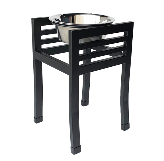 Moretti Single Diner - Modern, Architectural Metal Elevated Dog Bowl Stand (5.5" / 12" / 18" Tall)