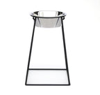 Pyramid Single Diner 18" XL - Large Breed Elevated Single Dog Bowl, Minimalist Wrought Iron Metal Stand