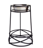 Mesh Single Diner XL - Large Dog, Contemporary Wrought Iron Elevated Dog Bowl Stand (15", 18" Tall)
