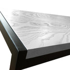 Raja End Table - Modern White Hardwood / Metal Stand, C-Table (24" Tall x 12" Wide x 24" Long)