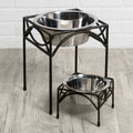 Regal Single Diner - Wrought Iron Metal Stand, Raised Dog Bowl Food, Water (5" / 7" / 12" Tall )