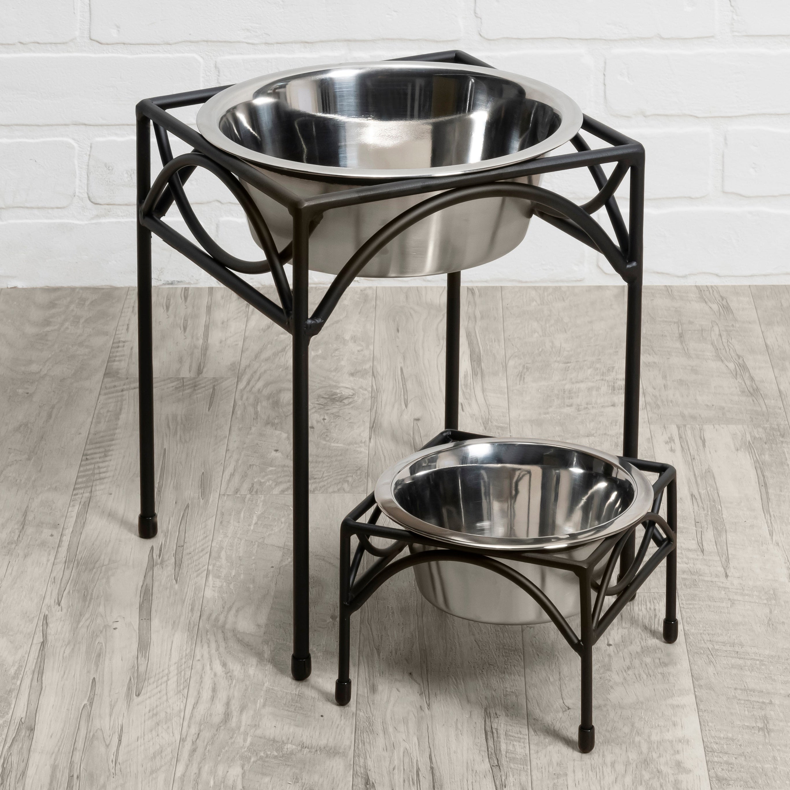 Regal Single Diner - Wrought Iron Metal Stand, Raised Dog Bowl Food, Water (5" / 7" / 12" Tall )