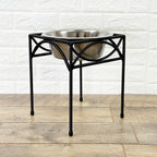 Regal Single Diner - Wrought Iron Metal Stand, Raised Dog Bowl Food, Water (5" / 7" / 12" Tall )