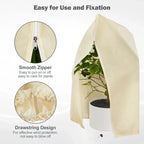 Zevolim| Winter protection cover for plants - Frost protection with zipper and drawstring, breathable for palms and potted plants in the garden