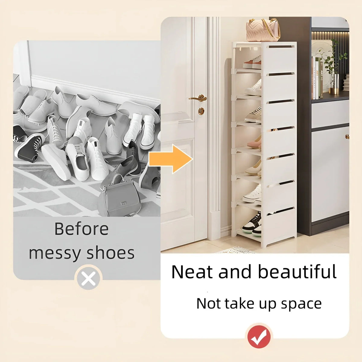 Space-Saving Metal Frame Shoe Rack with 6/8 Layers – Liora