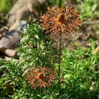 Zevolim| FLORUSTA Garden Stake Bluebonnet | Rust Look Metal | Rustic Garden Decor