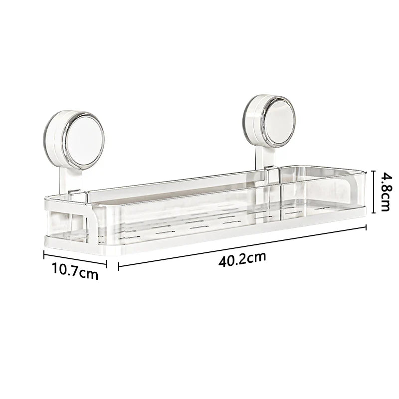 Wall shelf with suction cup | No drilling | Shelf for bathroom & kitchen | Multifunctional