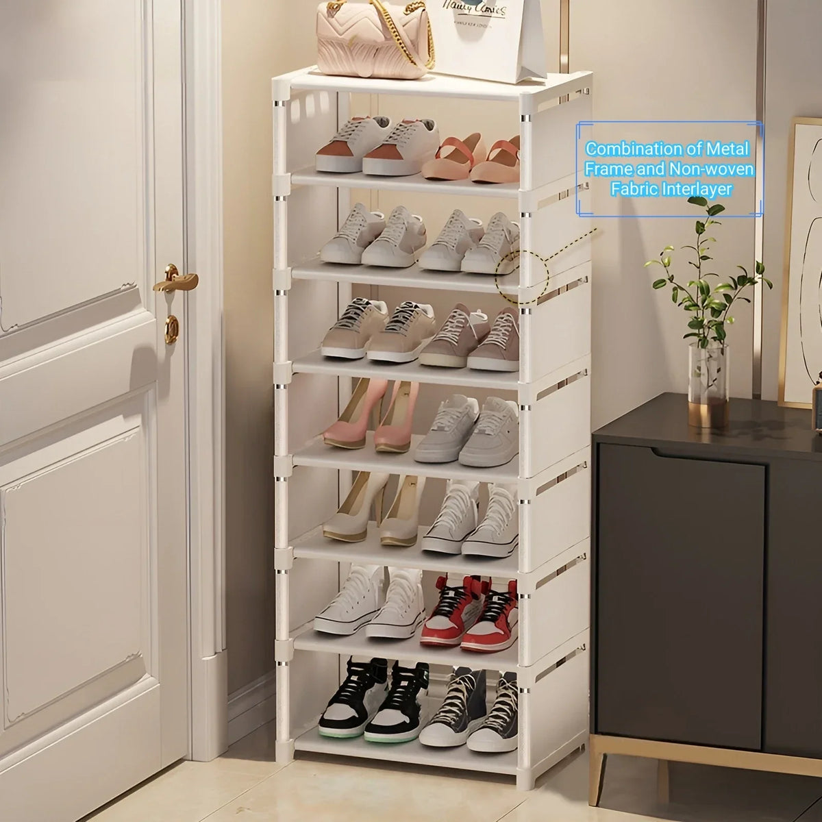Space-Saving Metal Frame Shoe Rack with 6/8 Layers – Liora