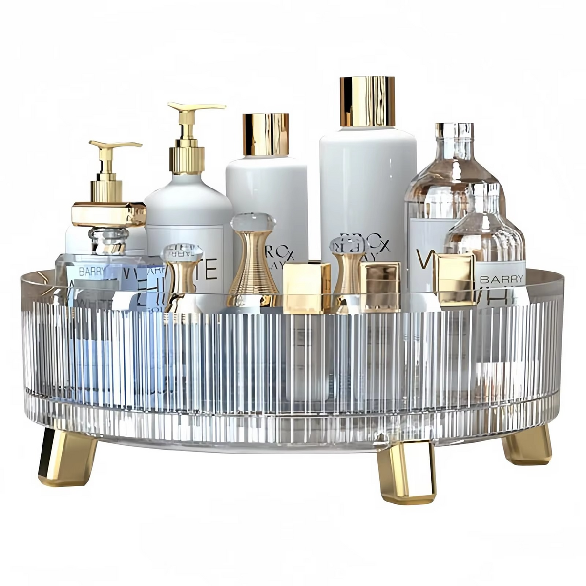 Clear Rotating Makeup Organizer for Easy Access & Display