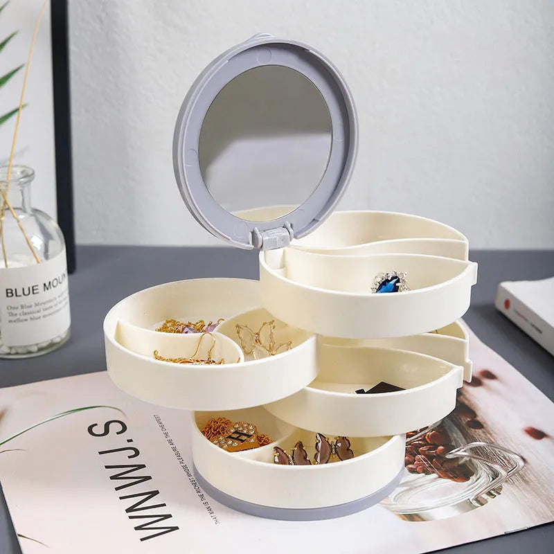 Multi-Layer Rotating Jewelry Organizer Storage