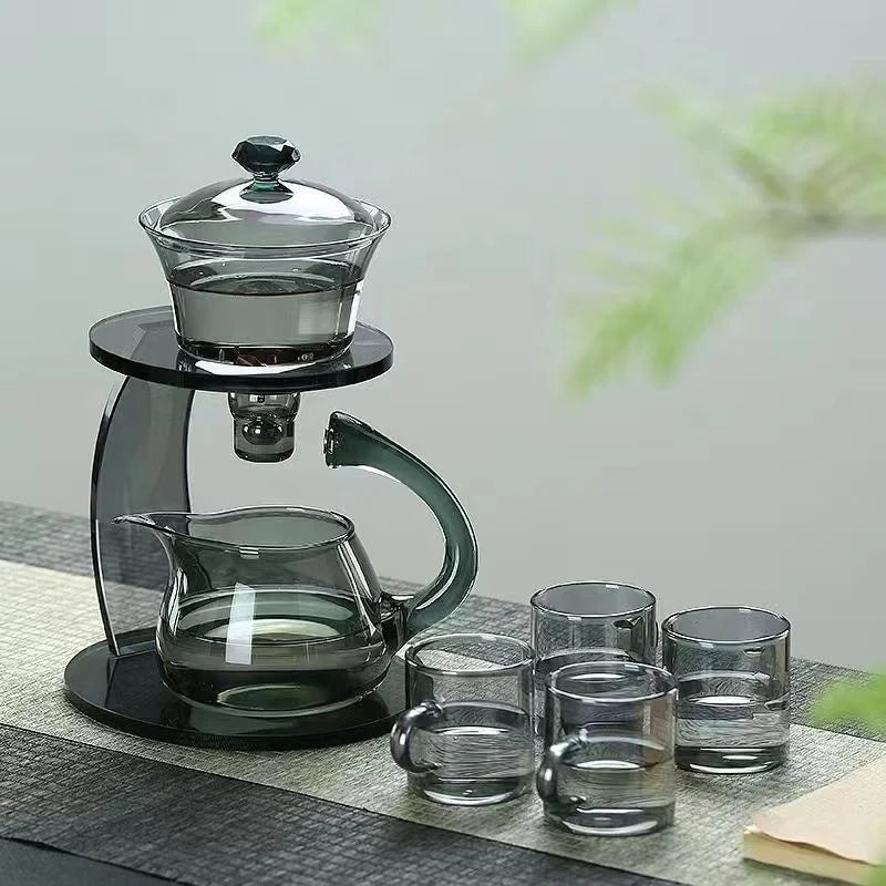 Smooth Arch Glass Magnetic Teapot Set