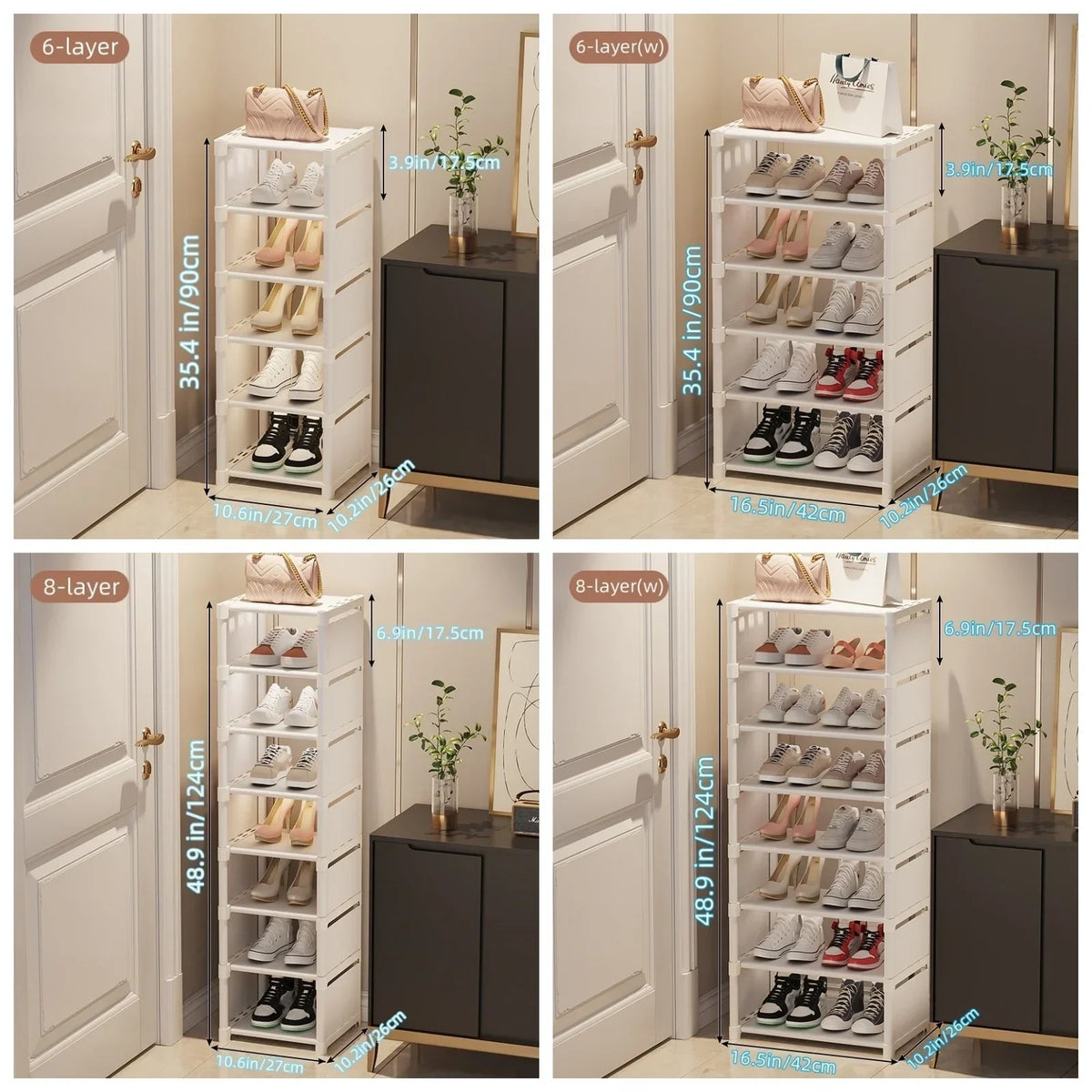 Space-Saving Metal Frame Shoe Rack with 6/8 Layers – Liora