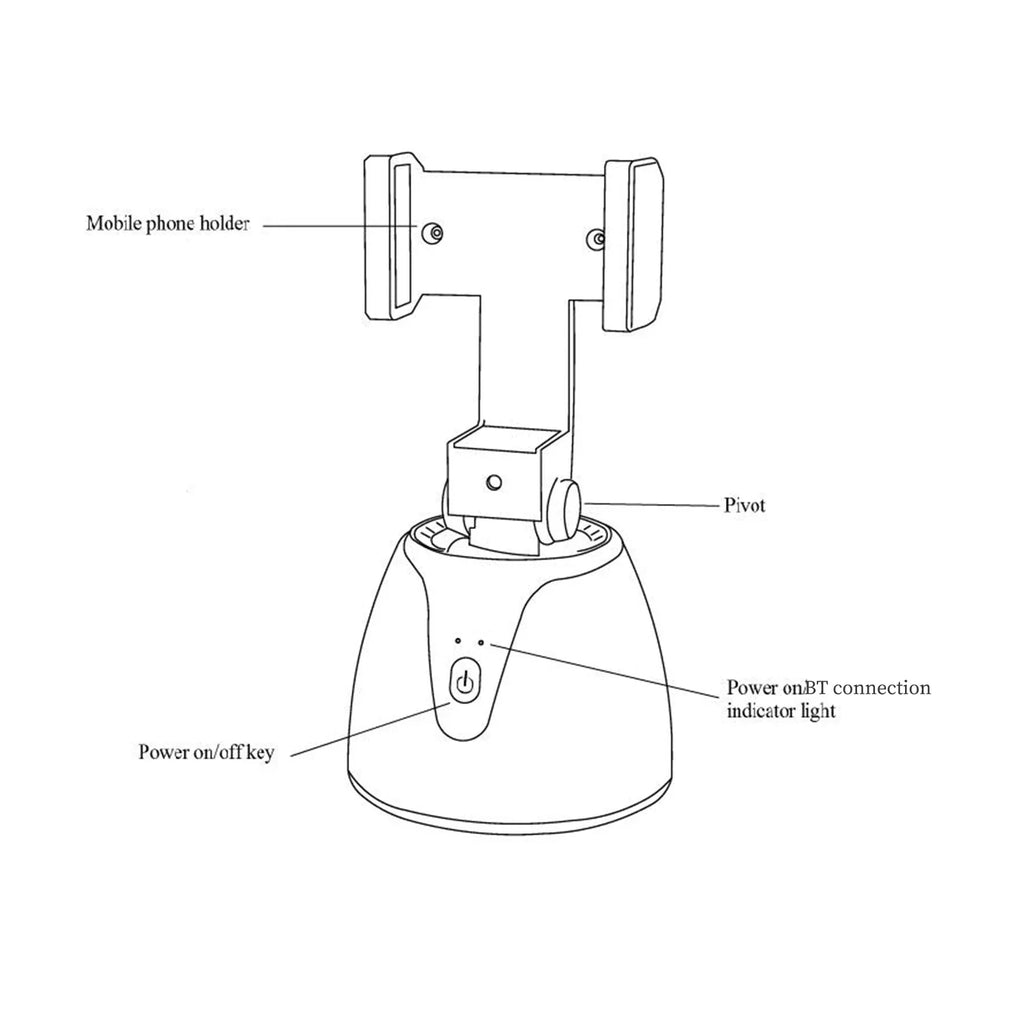 360 Auto Face Tracking Rotating Wireless Bluetooth Phone Holder