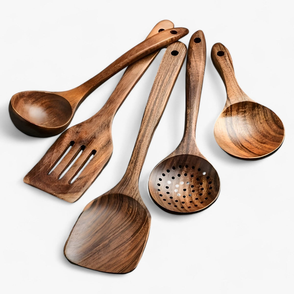 11 Piece Kitchen Utensil Set of Wood