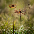 Zevolim| FLORUSTA Garden Stake Bluebonnet | Rust Look Metal | Rustic Garden Decor
