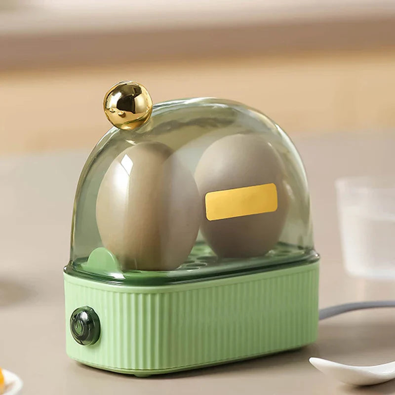 120W 220V Electric Egg Cooker & Egg Poacher - Automatic Mini Breakfast Machine for 2 Eggs, Portable Steamer