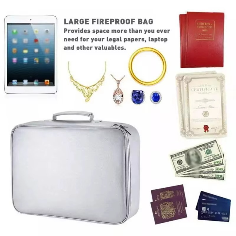 Zevolim | Fireproof and Waterproof Document Organizer Bag – Portable Protective Storage for Travel and Home Security