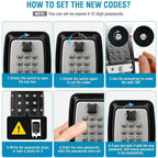 Waterproof Wall-Mounted Key Safe Box – Outdoor Lockable Key Storage with Combination Code
