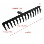 Zevolim| AgriZink Stainless Steel Garden Rake with 14 Tines | Robust Tool for Agriculture & Garden | For Leaves, Hay, Soil & Mulch | High-Quality Soil Rake