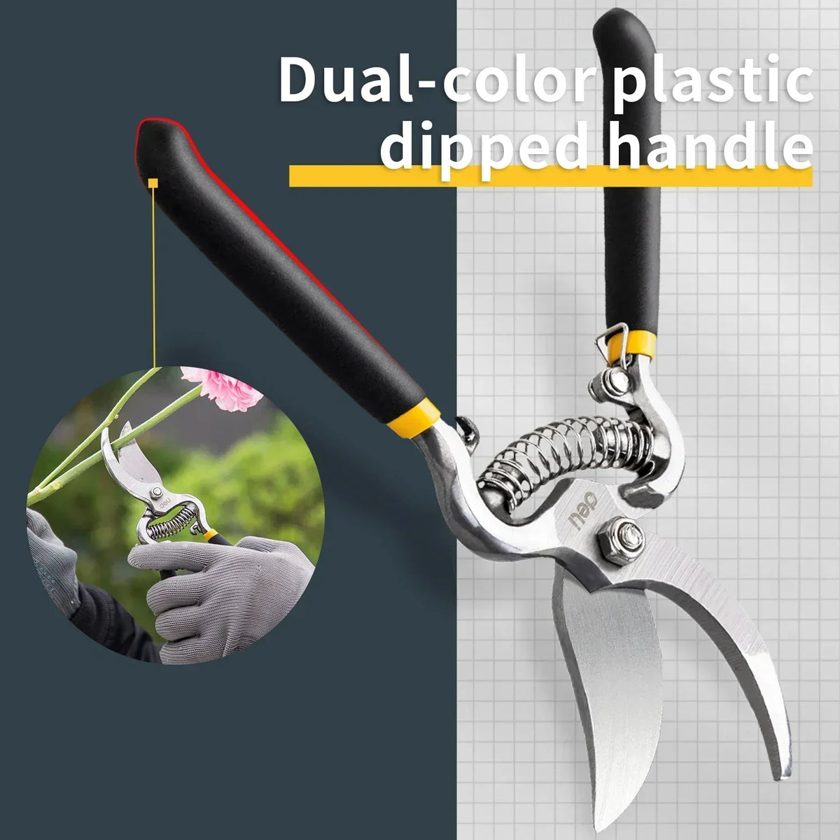 Zevolim| PRUNEXA Garden Shears | Precision Cut | Ergonomic Handle | Carbon Steel Blade