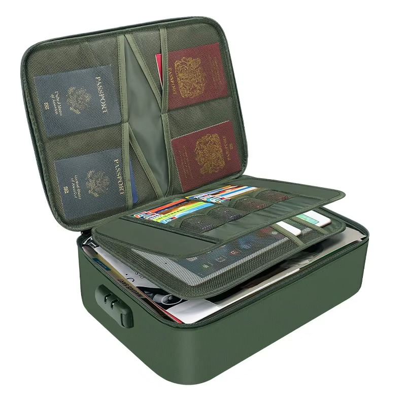 Zevolim | Fireproof and Waterproof Document Organizer Bag – Portable Protective Storage for Travel and Home Security