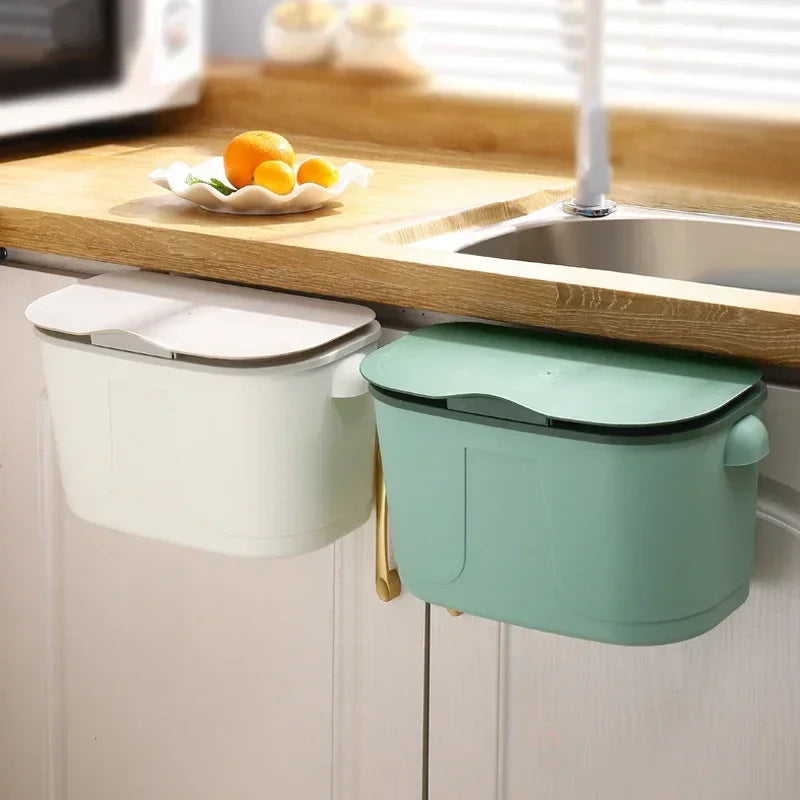 Wall Bin Cleanvero | With Lid | Hanging & Space-Saving | For Kitchen & Bathroom | Large Volume