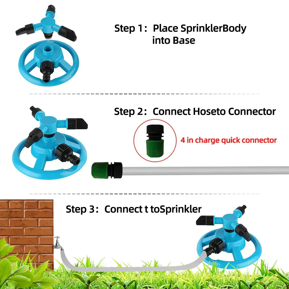 360° Rotating Garden Sprinkler for Lawn & Garden Care