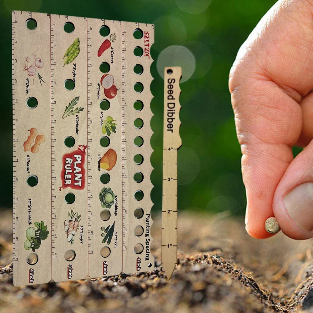 Zevolim| Wood Plant Ruler – Multifunctional Seed Measuring Tool for Garden