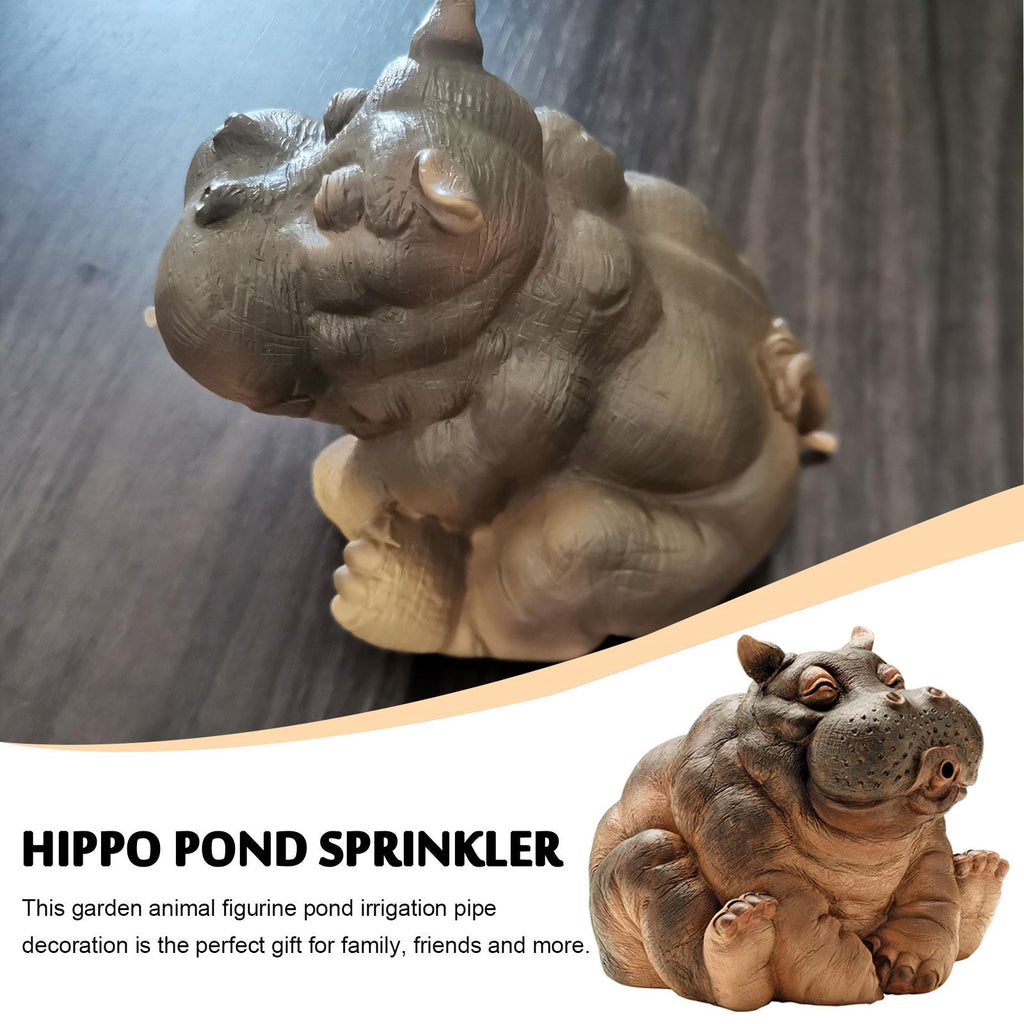 Zevolim| Playful Hippopotamus Garden Sprinkler Statue