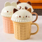 Cartoon Ice Cream Animal Ceramic Mug