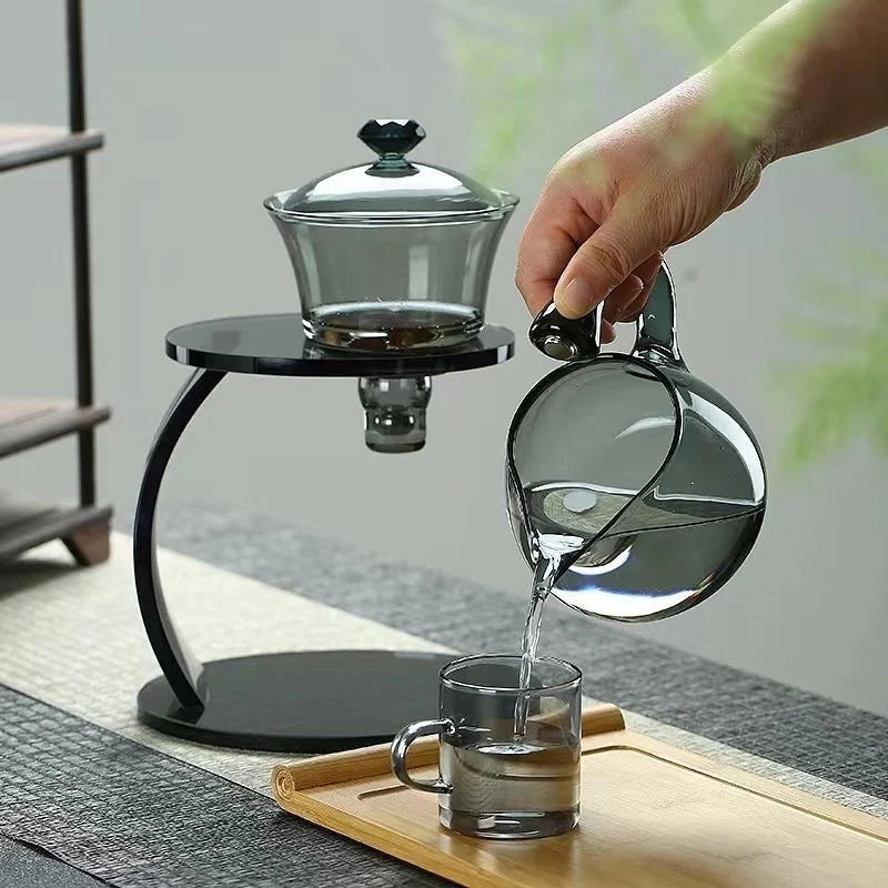 Smooth Arch Glass Magnetic Teapot Set