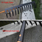 Zevolim| AgriZink Stainless Steel Garden Rake with 14 Tines | Robust Tool for Agriculture & Garden | For Leaves, Hay, Soil & Mulch | High-Quality Soil Rake