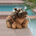 Zevolim| Playful Hippopotamus Garden Sprinkler Statue