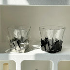Geometric Onyx Base Glass Cup