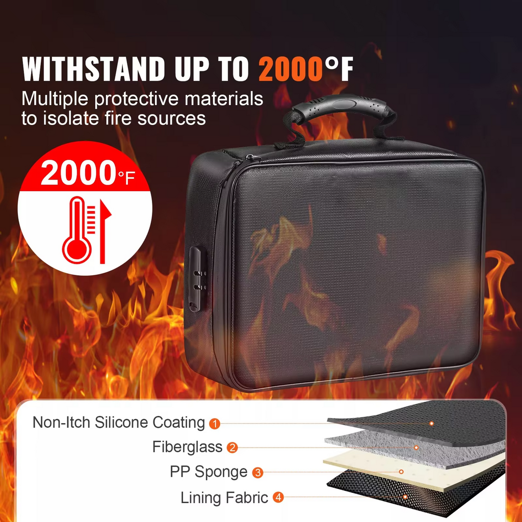 Zevolim | Fireproof and Waterproof Document Organizer Bag – Portable Protective Storage for Travel and Home Security