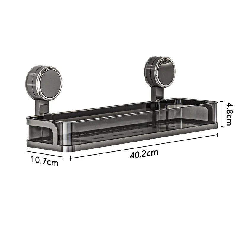 Wall shelf with suction cup | No drilling | Shelf for bathroom & kitchen | Multifunctional