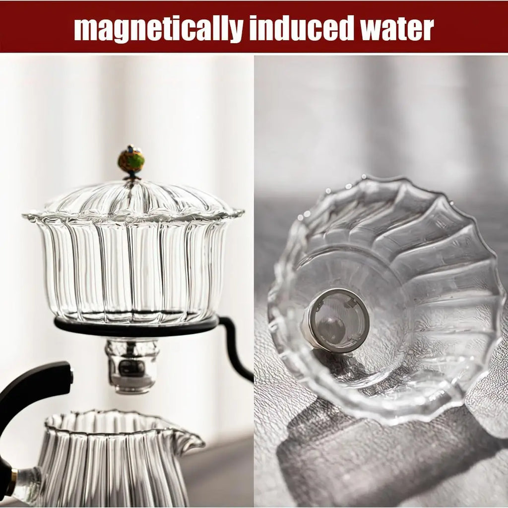 Vintage Pumpkin-Inspired Glass Tea Set