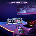 Home Pixel Art-Infused Digital Desktop Watch