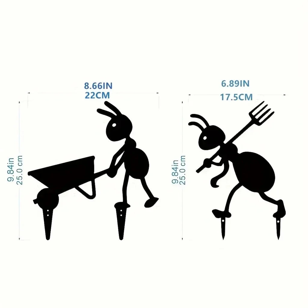 Ant Garden Decor Metal Yard Ant Garden Stakes Lawn Art